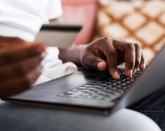 Close Up Male Shopping Online From Home